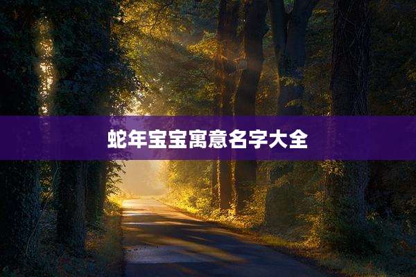 蛇年宝宝寓意名字大全