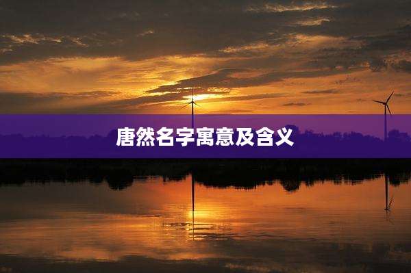 唐然名字寓意及含义