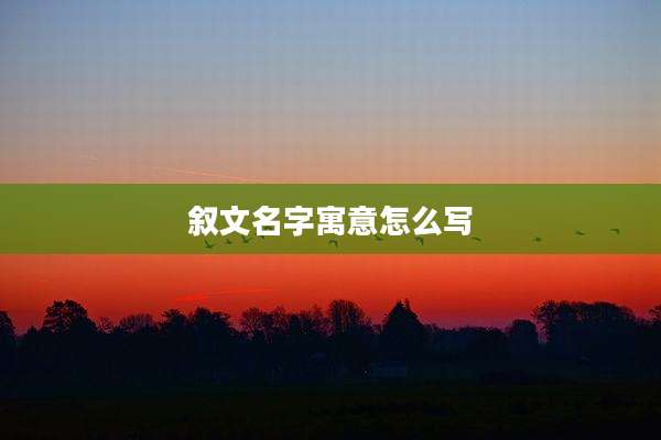 叙文名字寓意怎么写