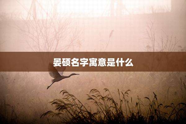 晏硕名字寓意是什么