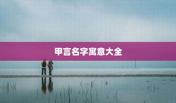 甲言名字寓意大全