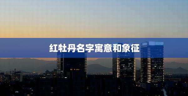 红牡丹名字寓意和象征