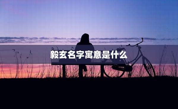 毅玄名字寓意是什么