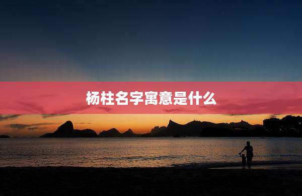 杨柱名字寓意是什么