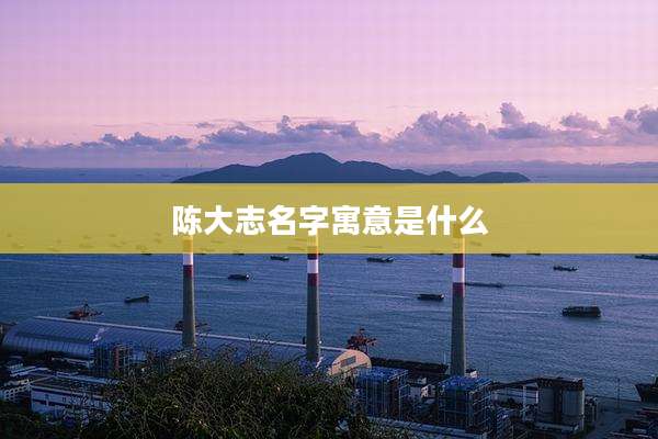 陈大志名字寓意是什么