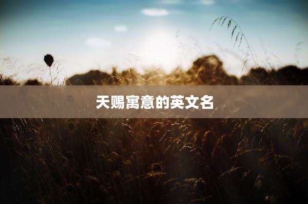 天赐寓意的英文名