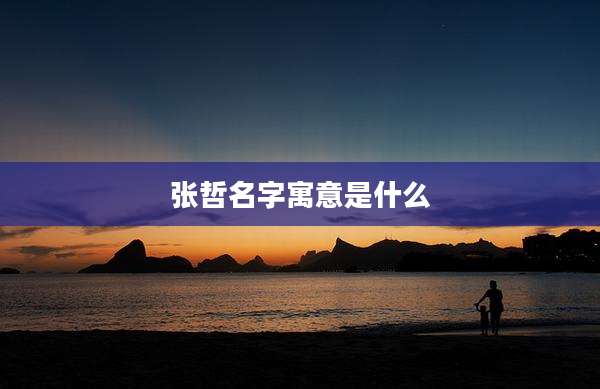 张哲名字寓意是什么