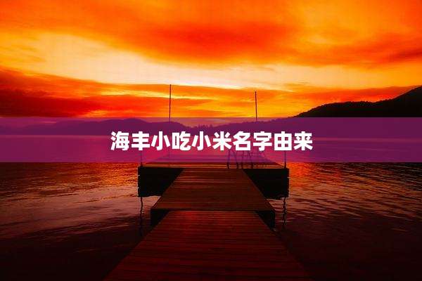 海丰小吃小米名字由来