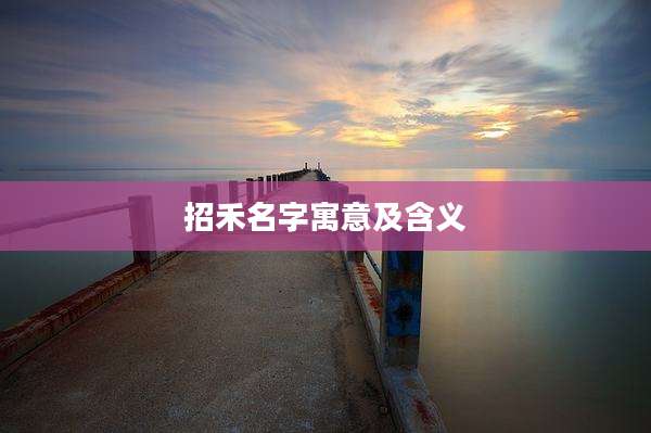 招禾名字寓意及含义