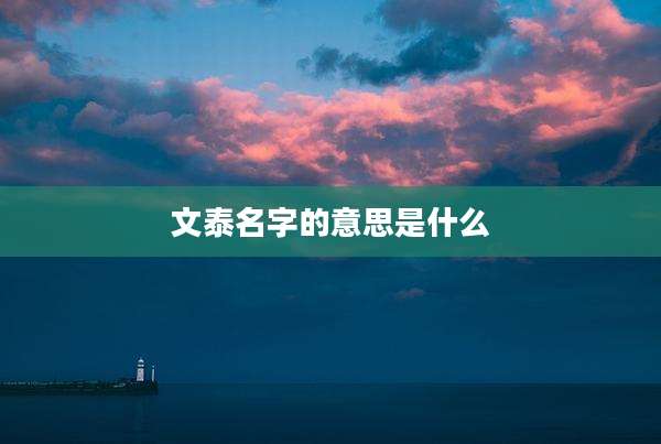 文泰名字的意思是什么