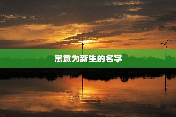 寓意为新生的名字