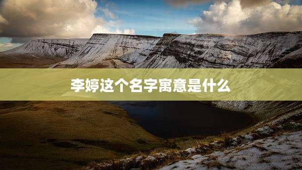 李婷这个名字寓意是什么