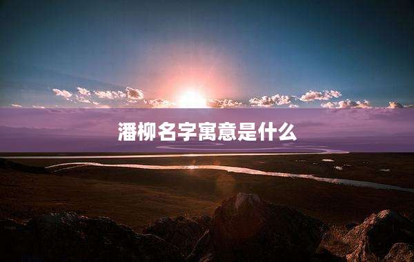 潘柳名字寓意是什么