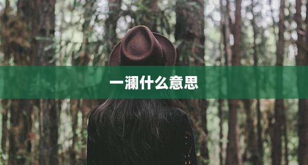 一澜什么意思