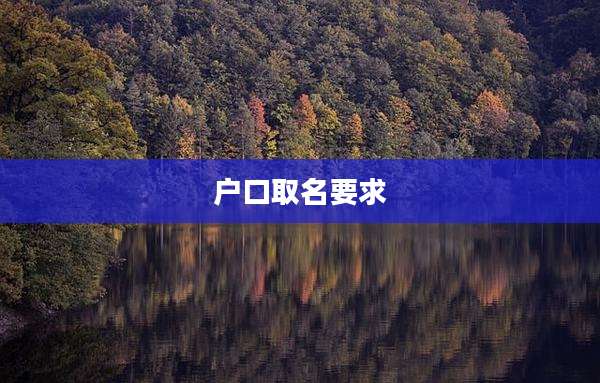 户口取名要求