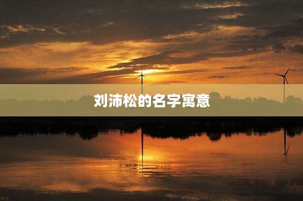 刘沛松的名字寓意
