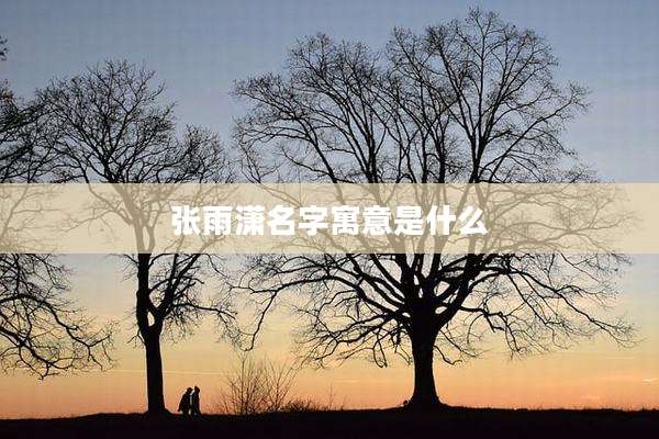 张雨潇名字寓意是什么