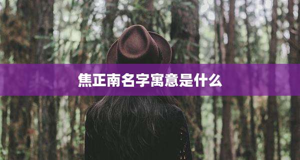 焦正南名字寓意是什么