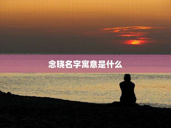 念晓名字寓意是什么