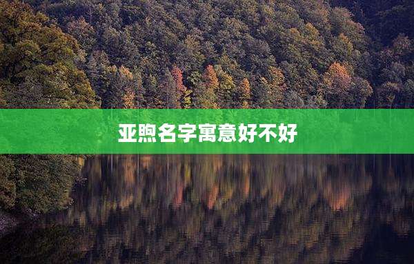 亚煦名字寓意好不好