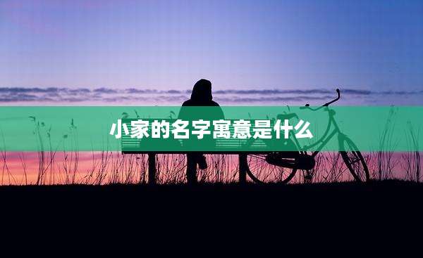 小家的名字寓意是什么
