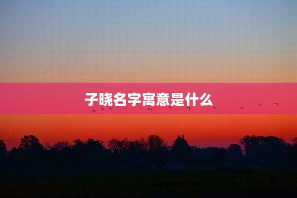 子晓名字寓意是什么