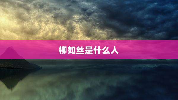 柳如丝是什么人