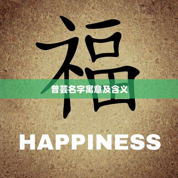 曾芸名字寓意及含义