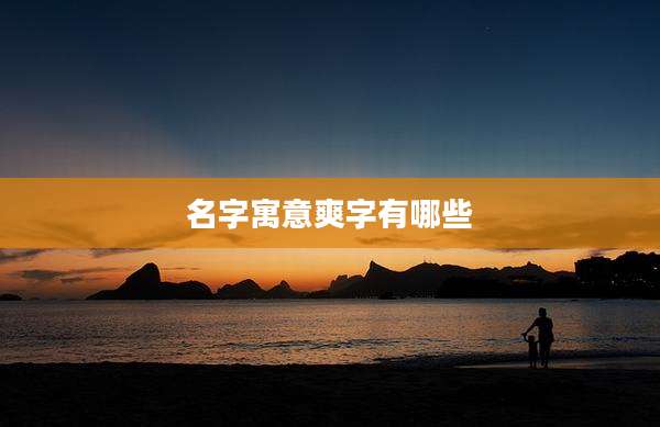 名字寓意爽字有哪些