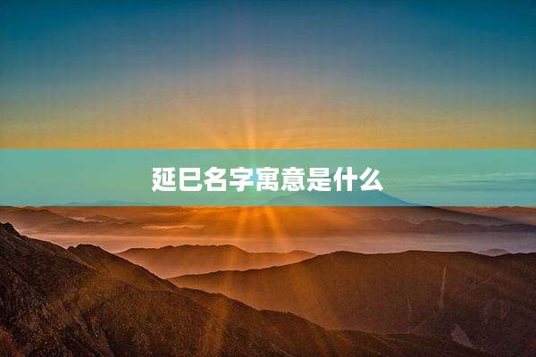 延巳名字寓意是什么
