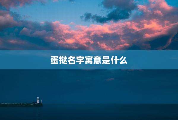 蛋挞名字寓意是什么