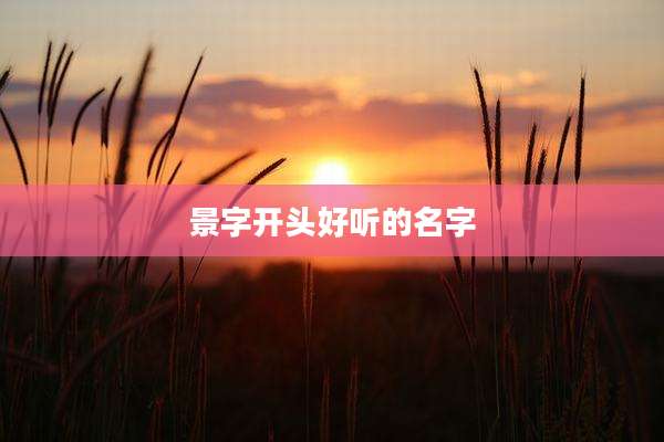 景字开头好听的名字