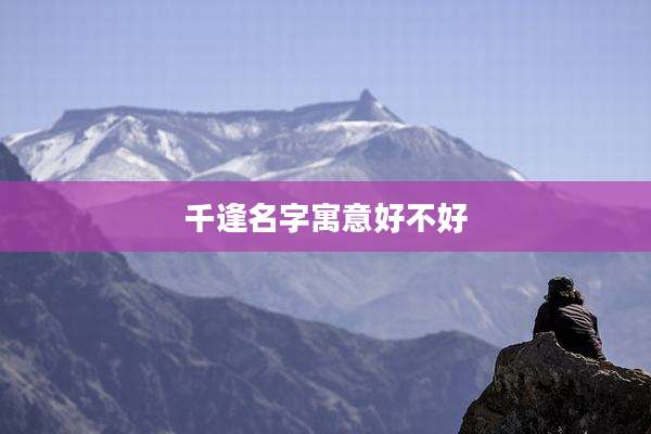 千逢名字寓意好不好