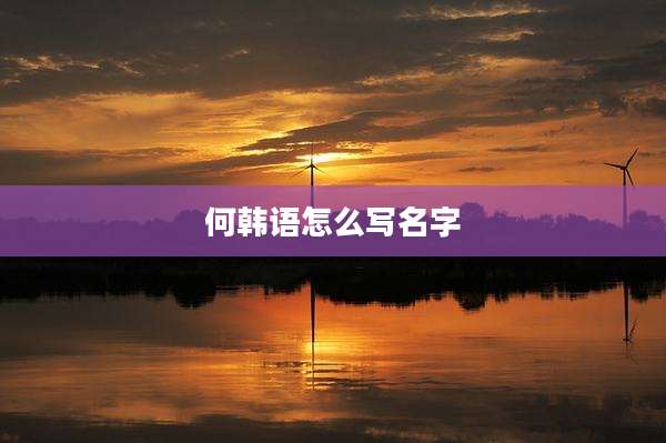 何韩语怎么写名字