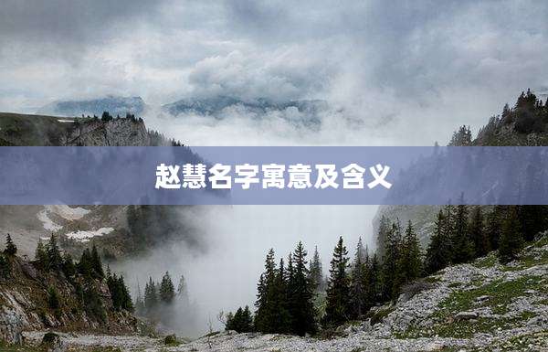 赵慧名字寓意及含义