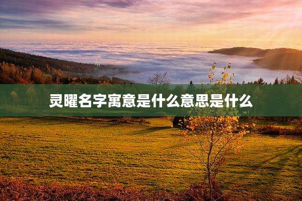 灵曜名字寓意是什么意思是什么