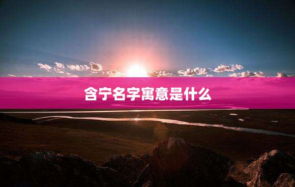 含宁名字寓意是什么