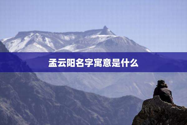 孟云阳名字寓意是什么