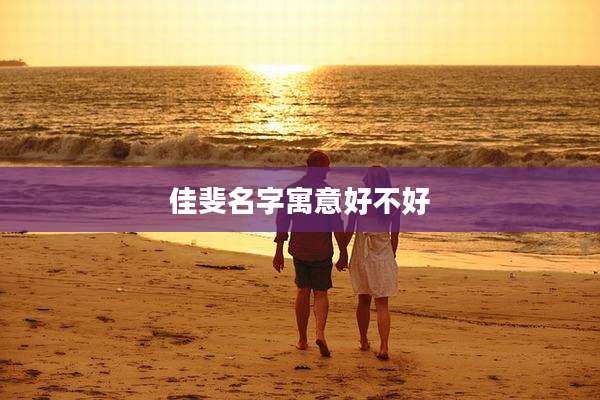 佳斐名字寓意好不好