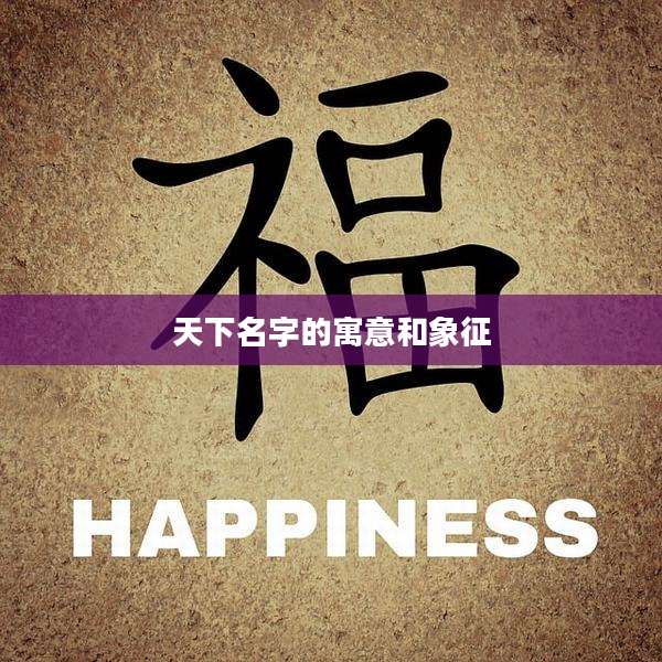 天下名字的寓意和象征
