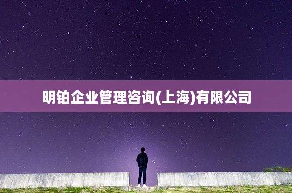 明铂企业管理咨询(上海)有限公司