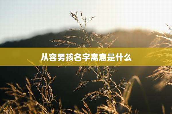 从容男孩名字寓意是什么
