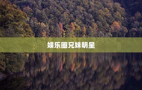 娱乐圈兄妹明星