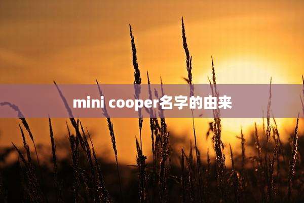 mini cooper名字的由来