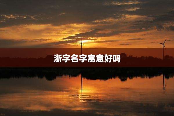 浙字名字寓意好吗