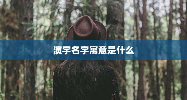 演字名字寓意是什么