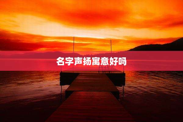 名字声扬寓意好吗