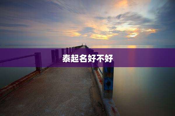 泰起名好不好