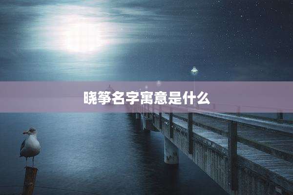 晓筝名字寓意是什么