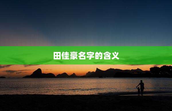 田佳豪名字的含义